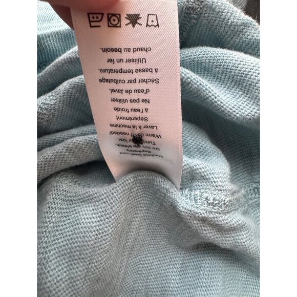 Rag Bone Shirt Mens Small Blue Henley Light Aqua Long Sleeve Destroyed Homeless - Picture 10 of 15